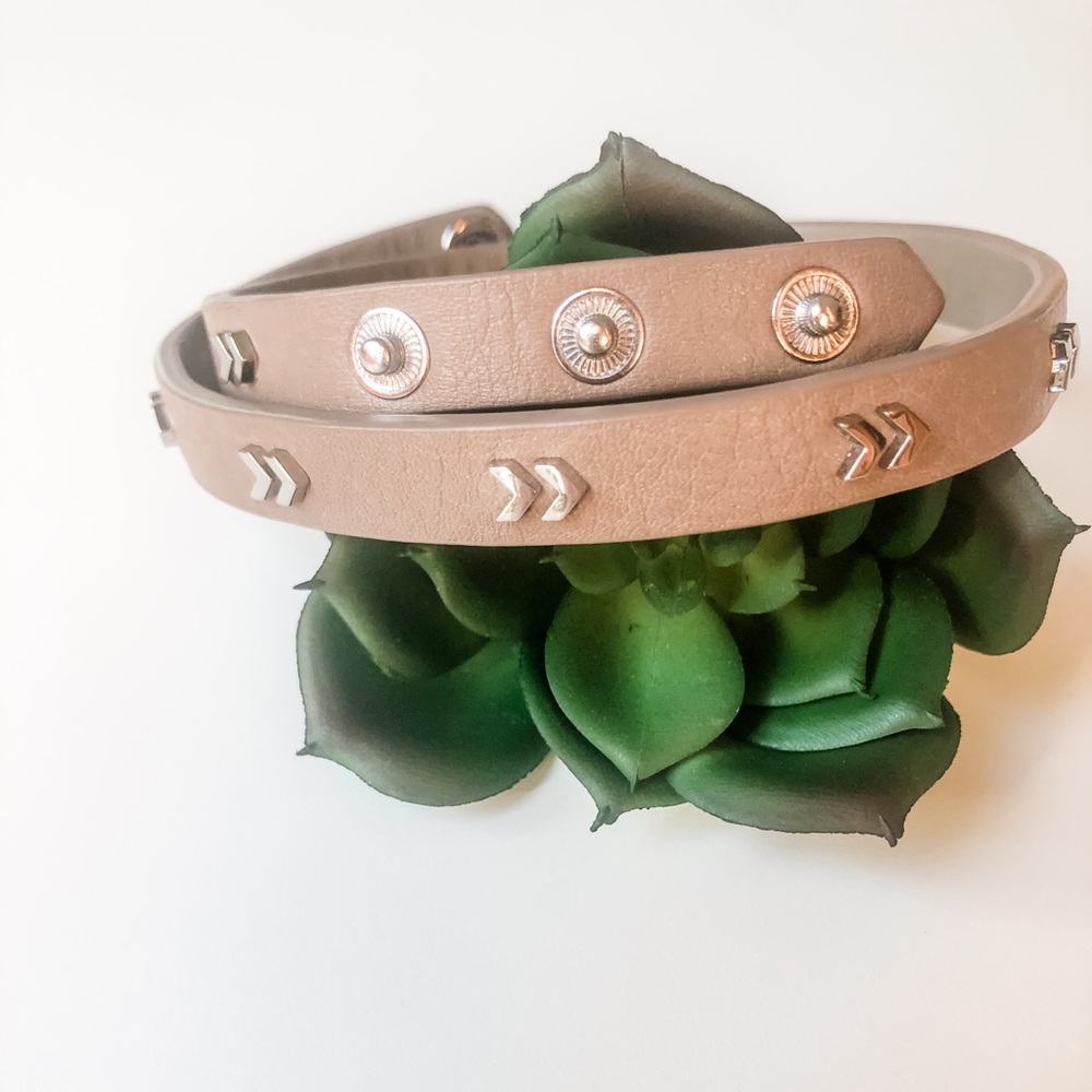 Stella & Dot Leather Wrap Bracelet